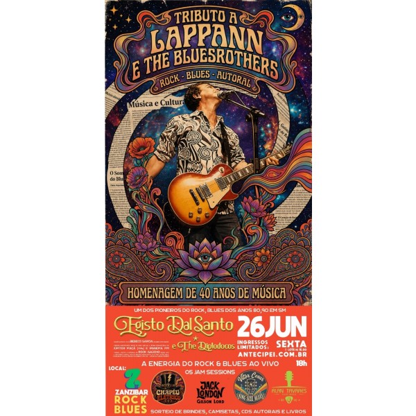TRIBUTO A LAPPAN E THE BLUESROTHERS - 26 DE JUNHO - SEXTA FEIRA