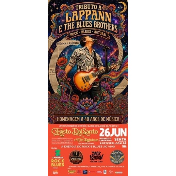 TRIBUTO A LAPPAN E THE BLUESROTHERS - 26 DE JUNHO - SEXTA FEIRA