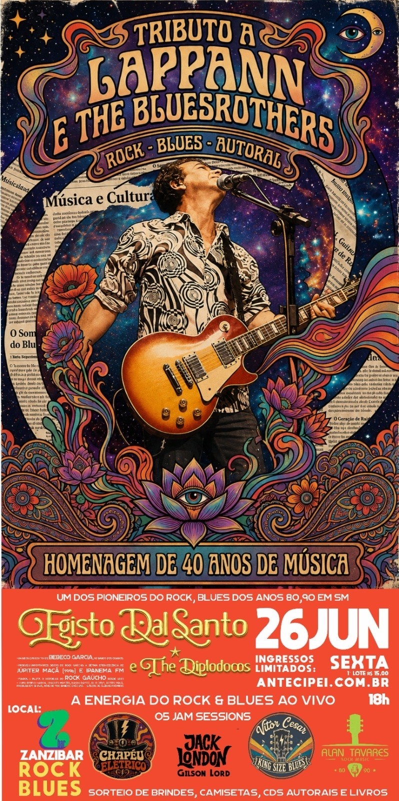 TRIBUTO A LAPPAN E THE BLUESROTHERS - 26 DE JUNHO - SEXTA FEIRA