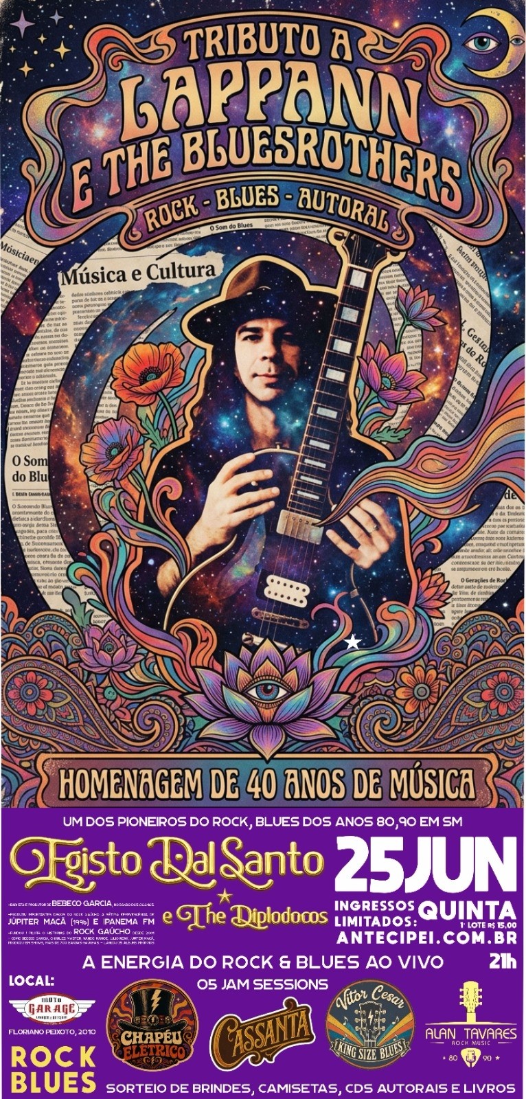 TRIBUTO A LAPPAN E THE BLUESROTHERS - 25 DE JUNHO - QUINTA FEIRA